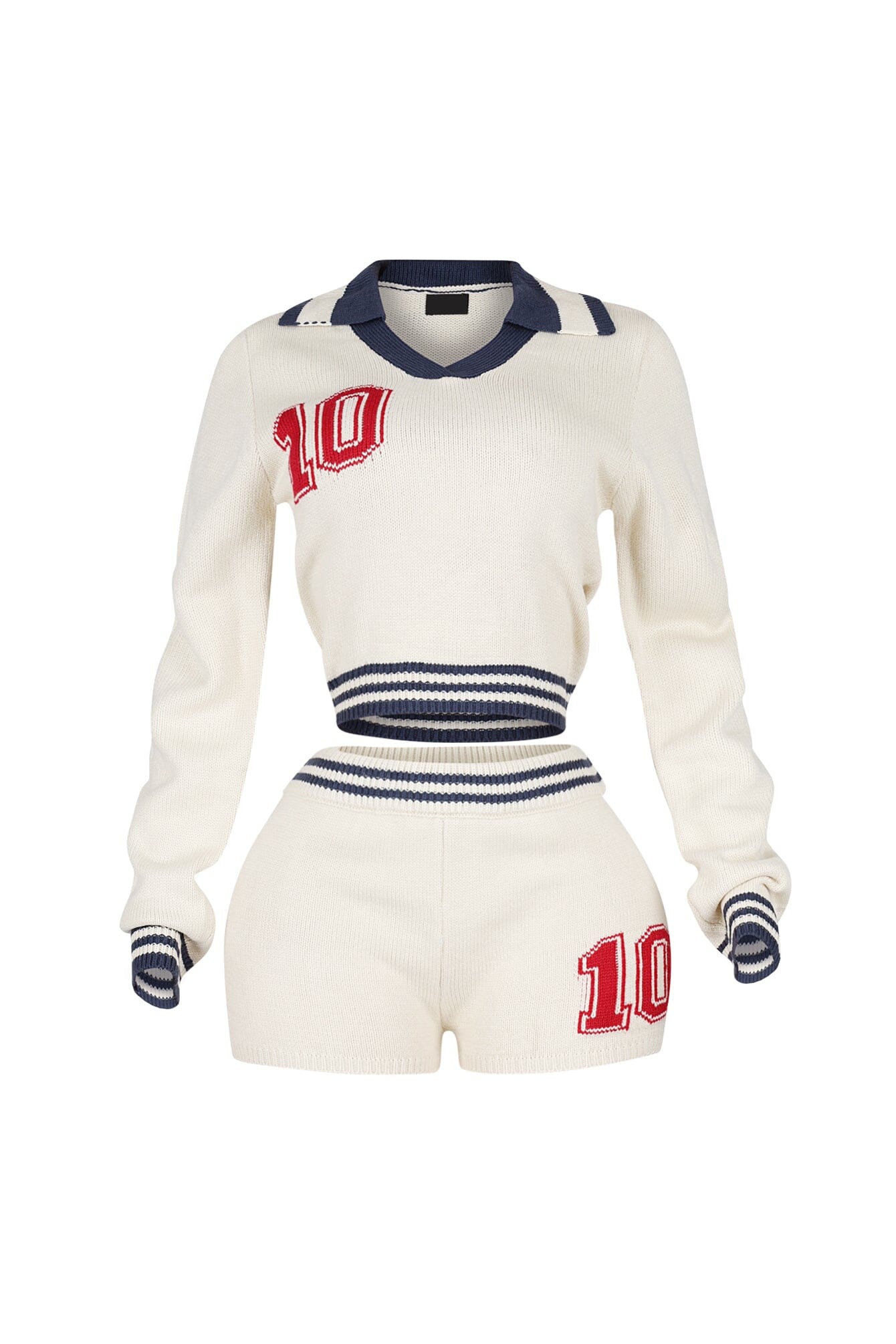 10 Out Of 10 Knit Collared Top & Shorts SET - Image 8