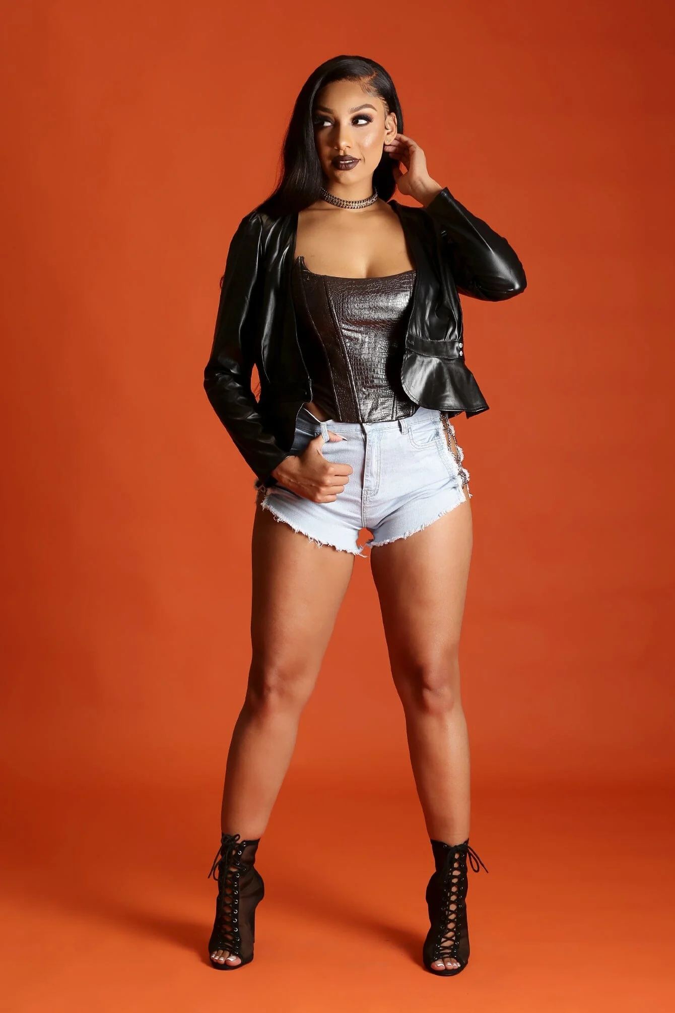 From Paris With Love Faux Leather Ruffle Bottom Jacket - Image 6