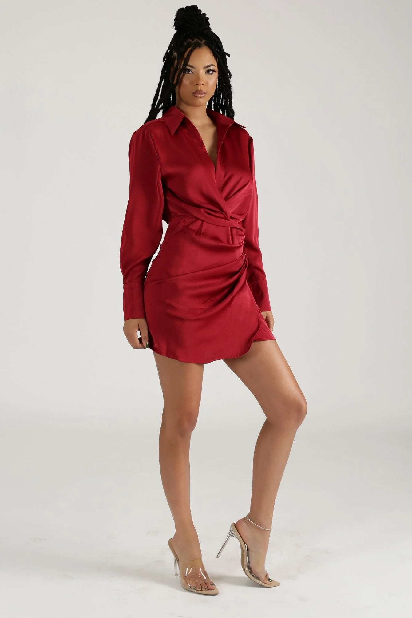 Buy U a Drank Draped Shirt Dress - Image 6
