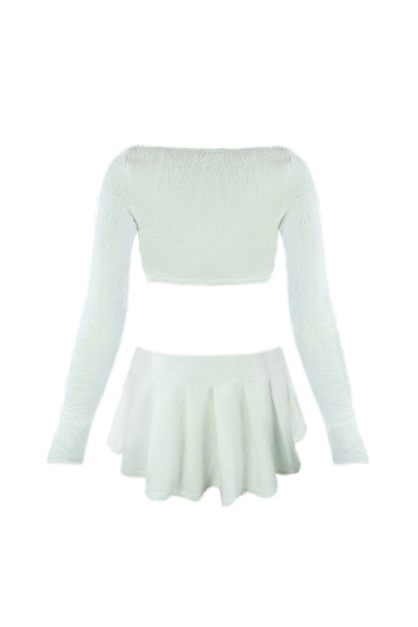 As Time Goes Fuzzy Cardigan Top & Skirt SET - Image 17