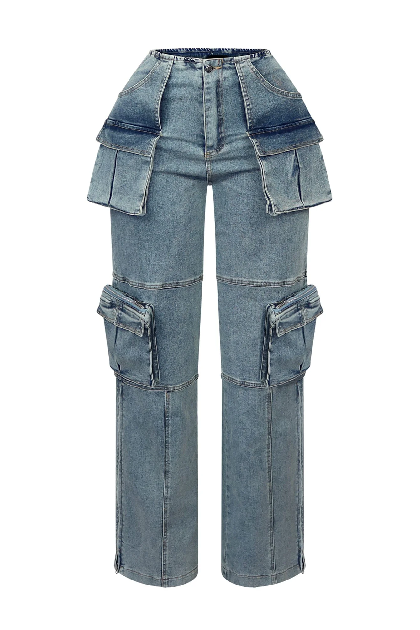 Beck Washed Denim Cargo Jeans - Image 3