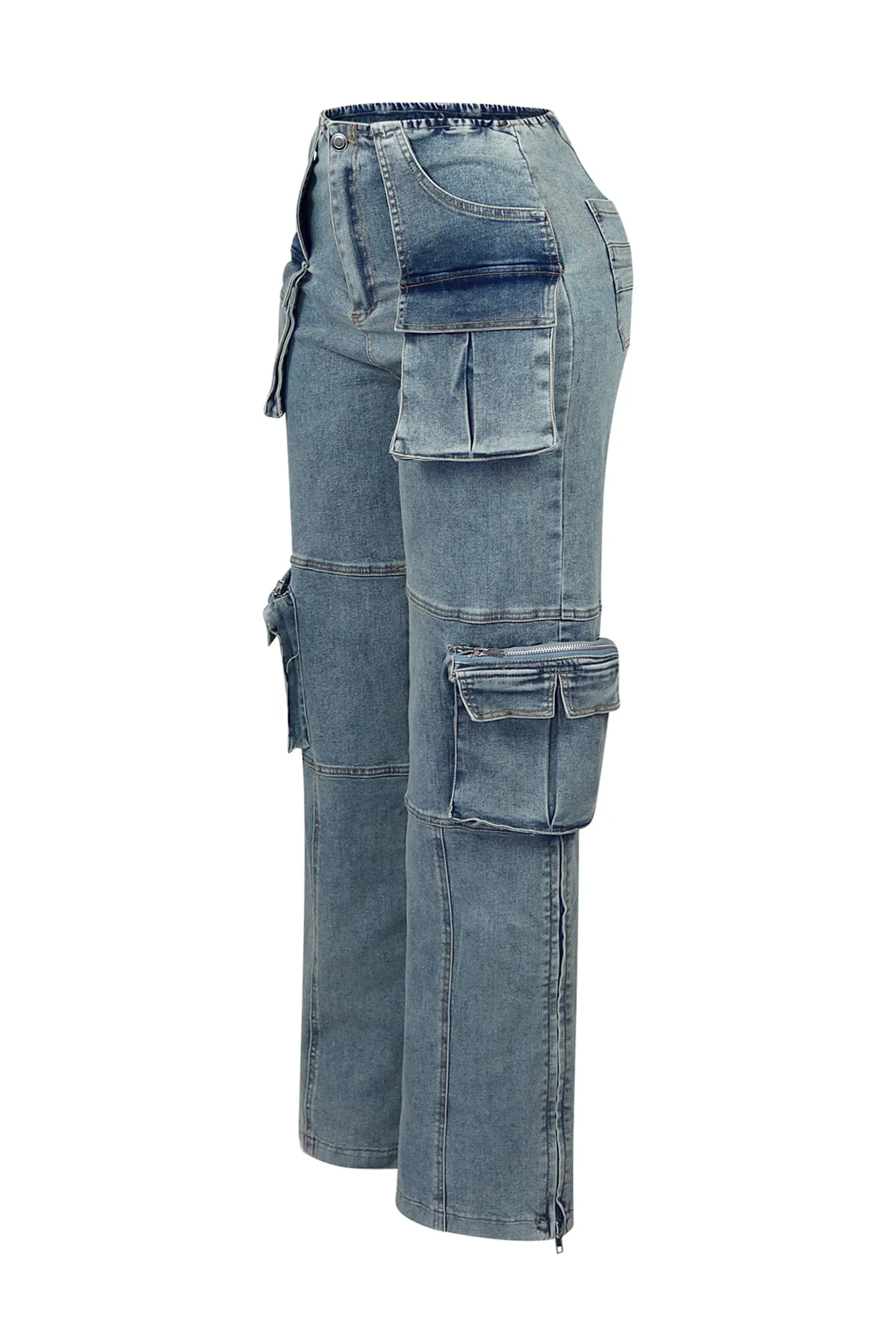 Beck Washed Denim Cargo Jeans - Image 4