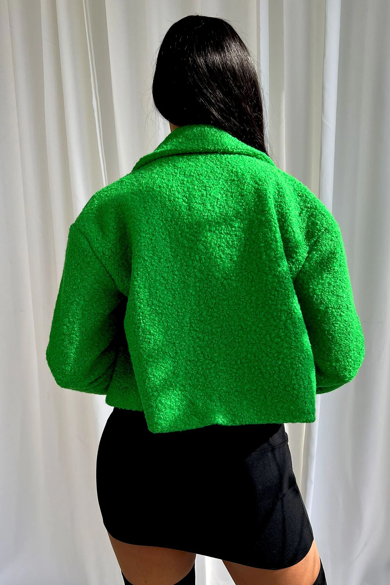 Charlee Sherpa Cropped Jacket - Image 5