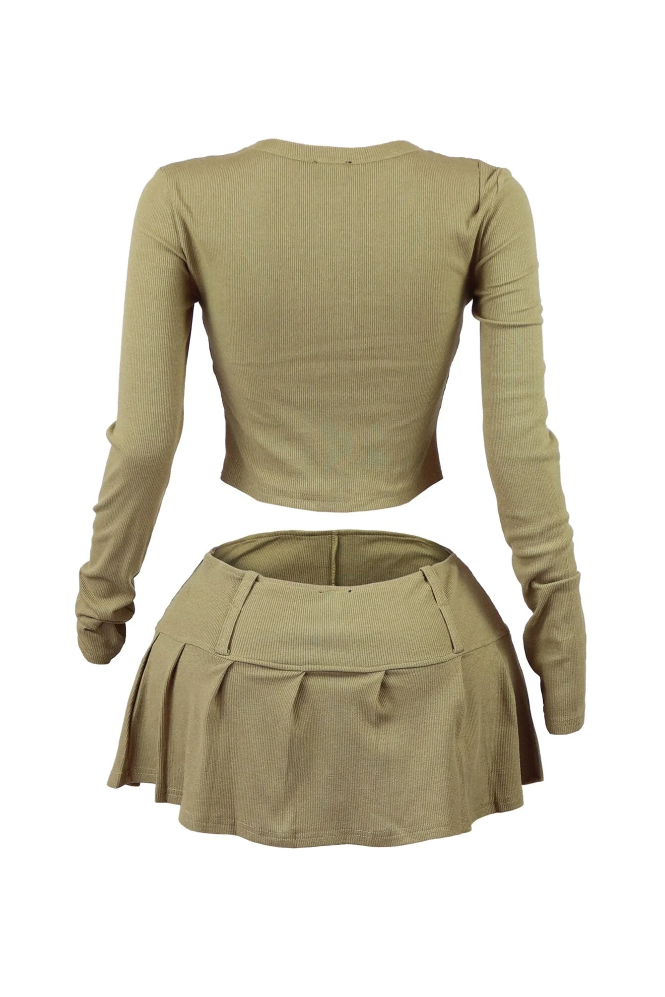 Cozy Moments Ribbed Cut Out Top & Skort SET - Image 4