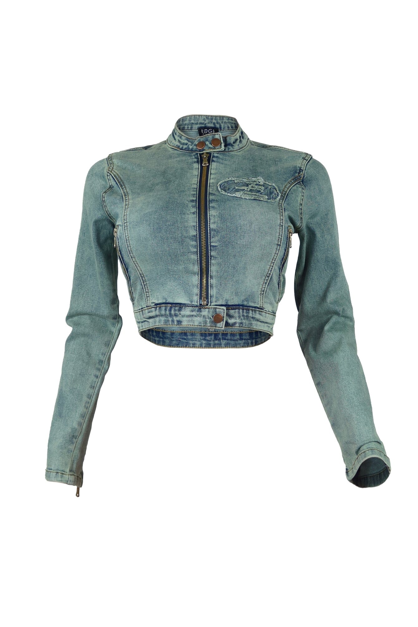 Elise Vintage Wash 23 Patch Denim Jacket - Image 3