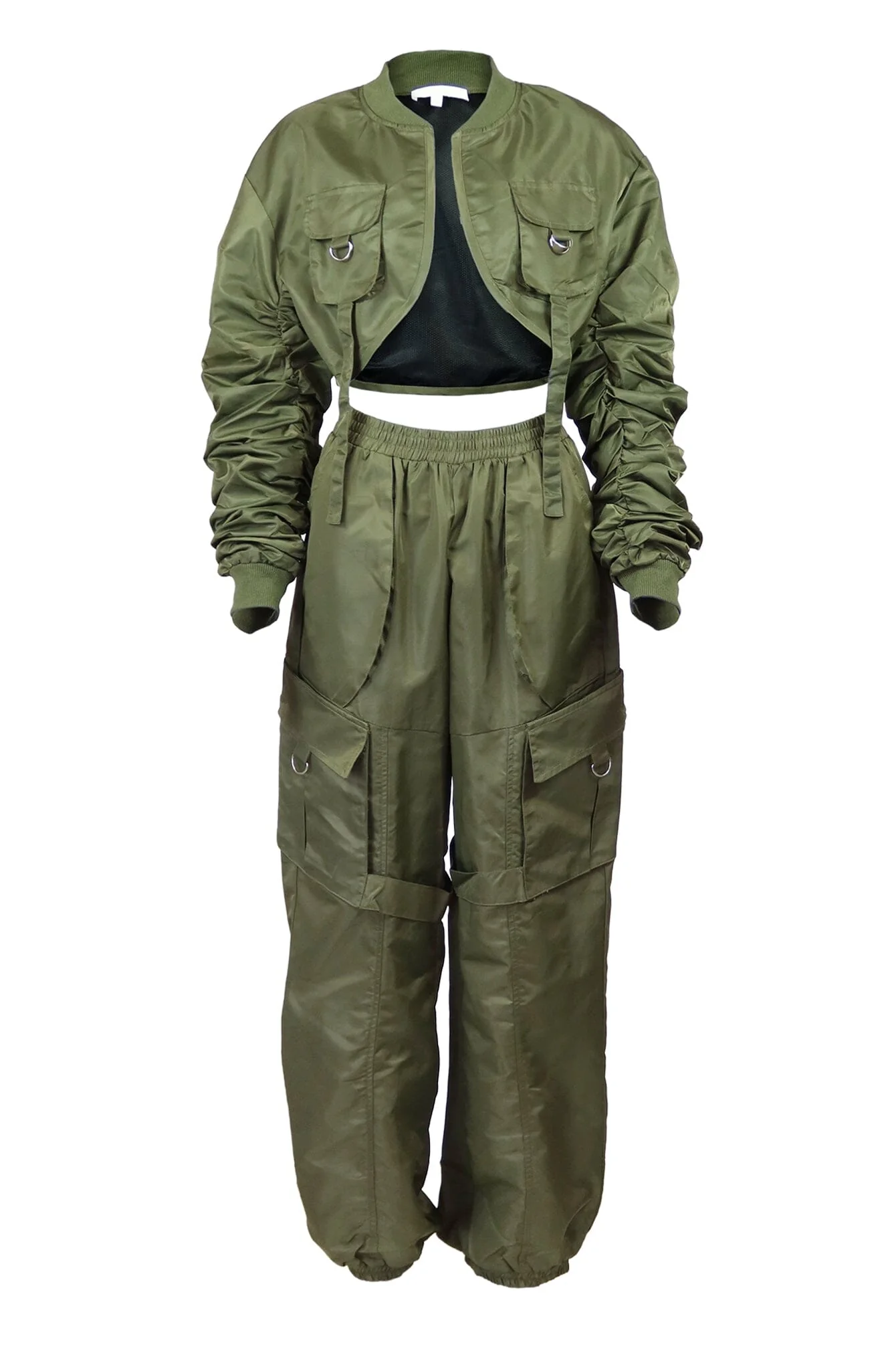 Elora Nylon Bomber Jacket & Jogger SET - Image 4