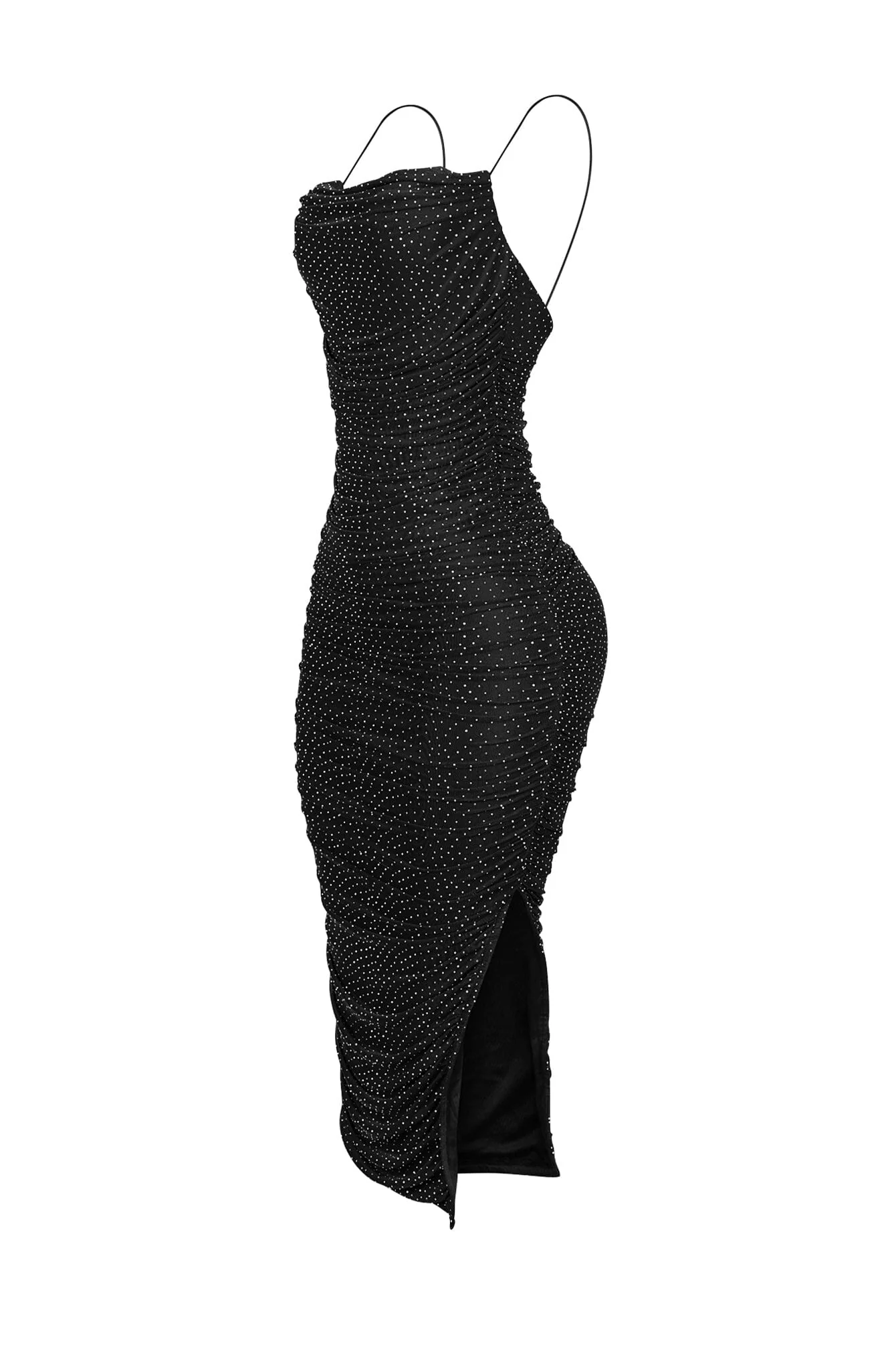 Gemma Rhinestone Mesh Ruched Dress - Image 16