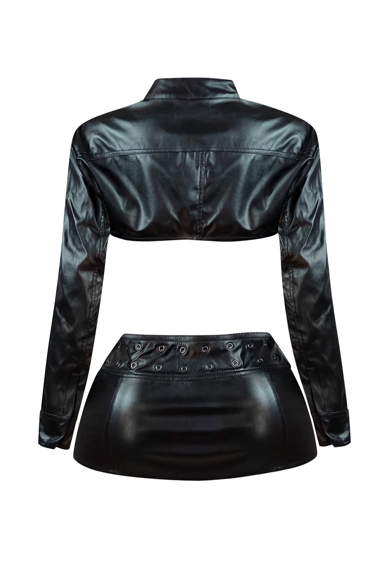 Gimme A Light PU Buckle Jacket & Skirt SET - Image 3