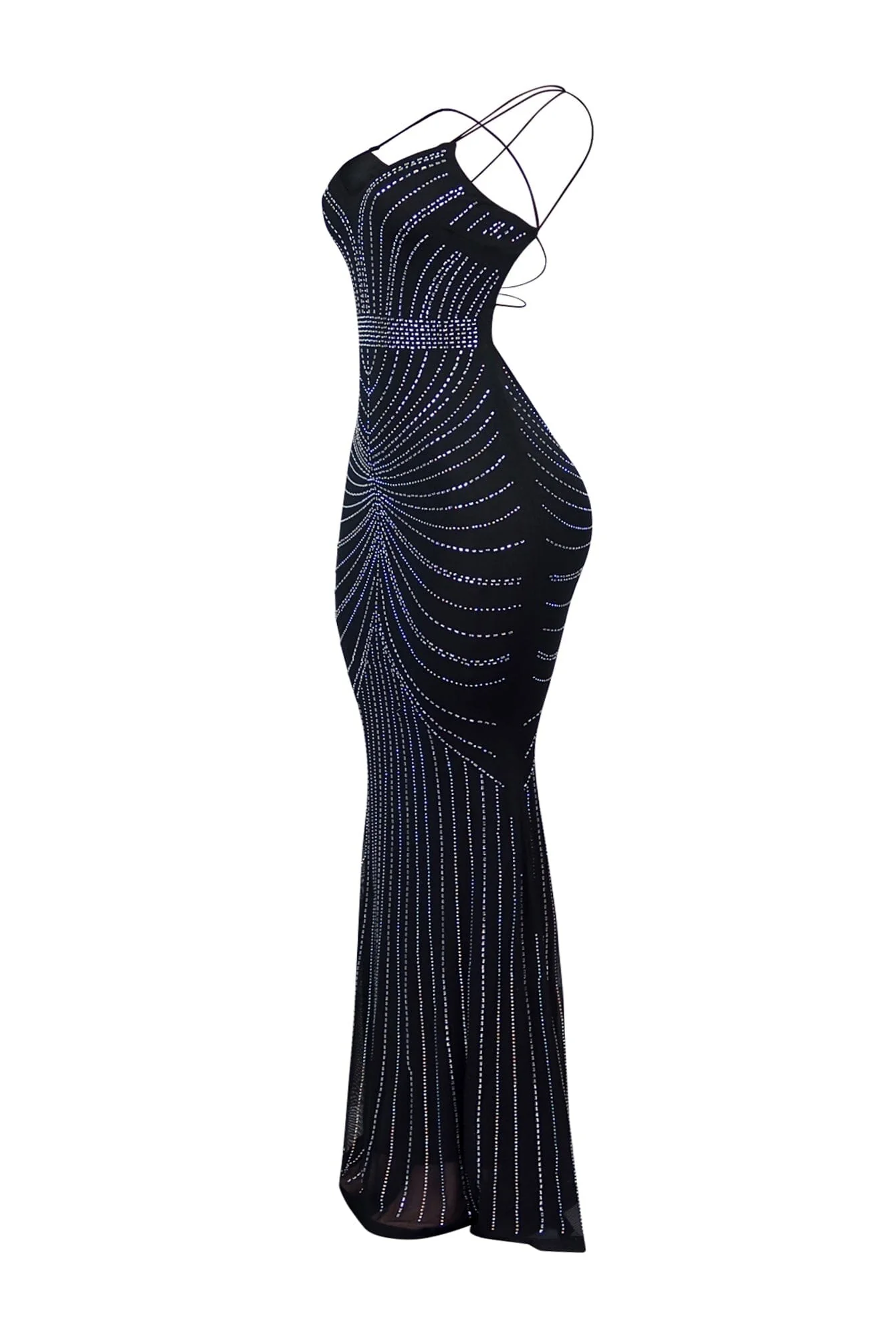 Gorgeous Girls Rhinestone Strappy Maxi Dress - Image 4