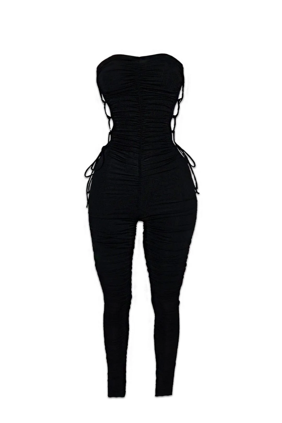 By My Side Lace-Up Ruched Tube Jumpsuit - Image 3