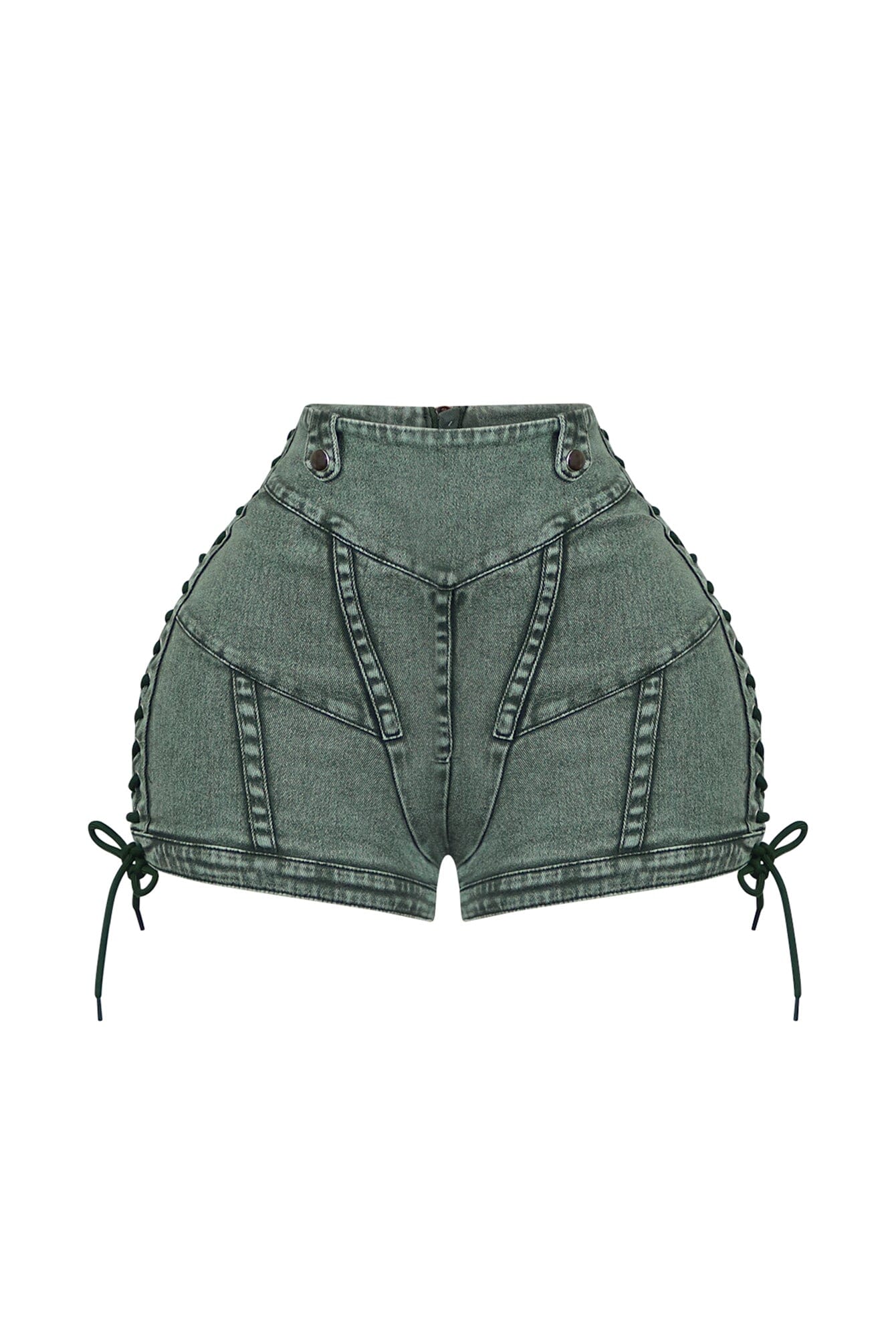 Keep Up Lace Up Denim Shorts - Image 11