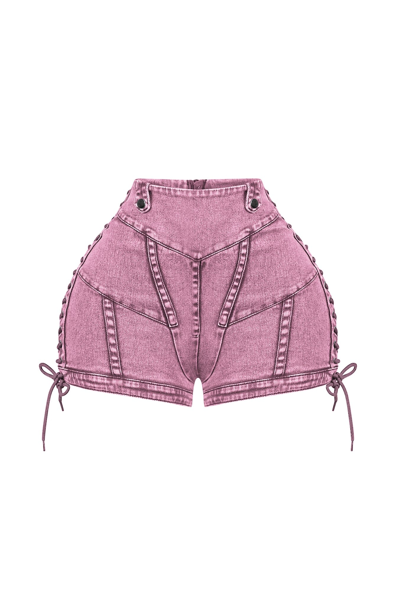 Keep Up Lace Up Denim Shorts - Image 12