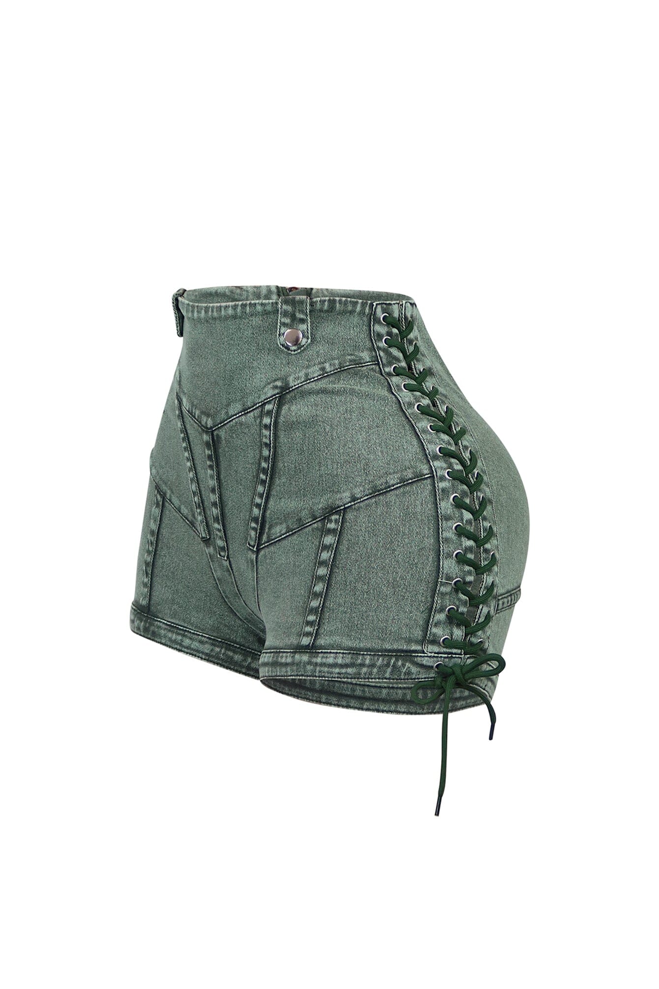 Keep Up Lace Up Denim Shorts - Image 14