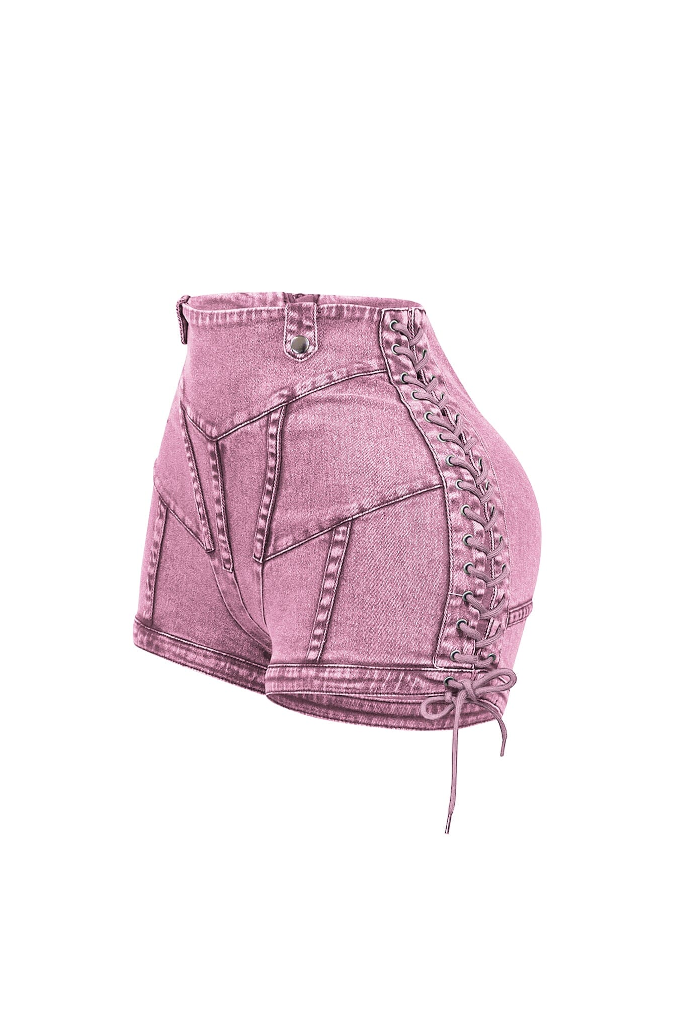 Keep Up Lace Up Denim Shorts - Image 15