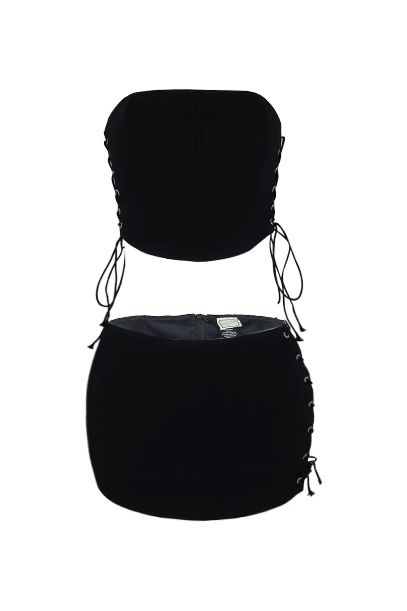 Life Of Sin Lace Up Top & Skirt SET - Image 3