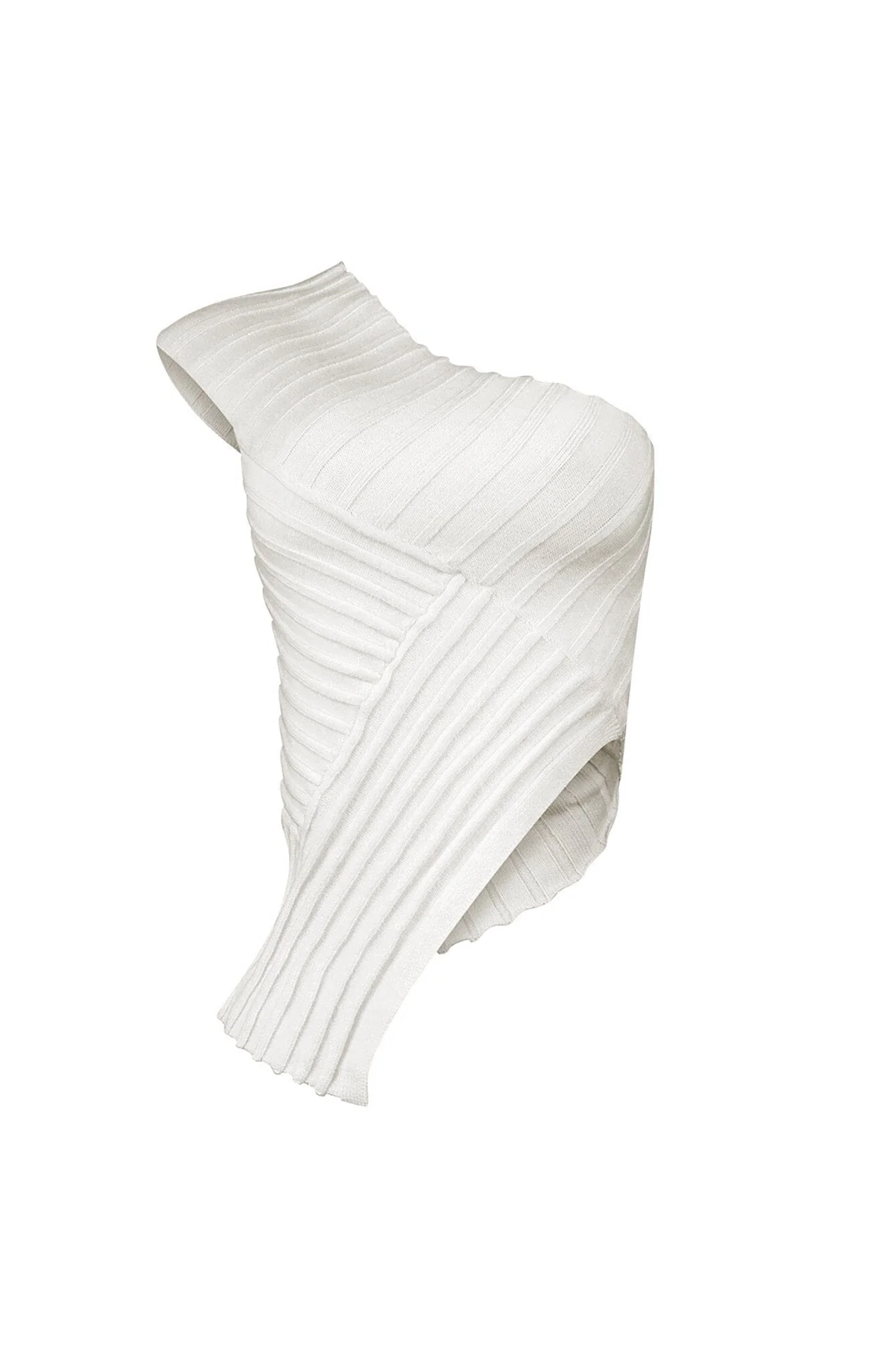 Lila Asymmetrical Knit One Shoulder Top - Image 6