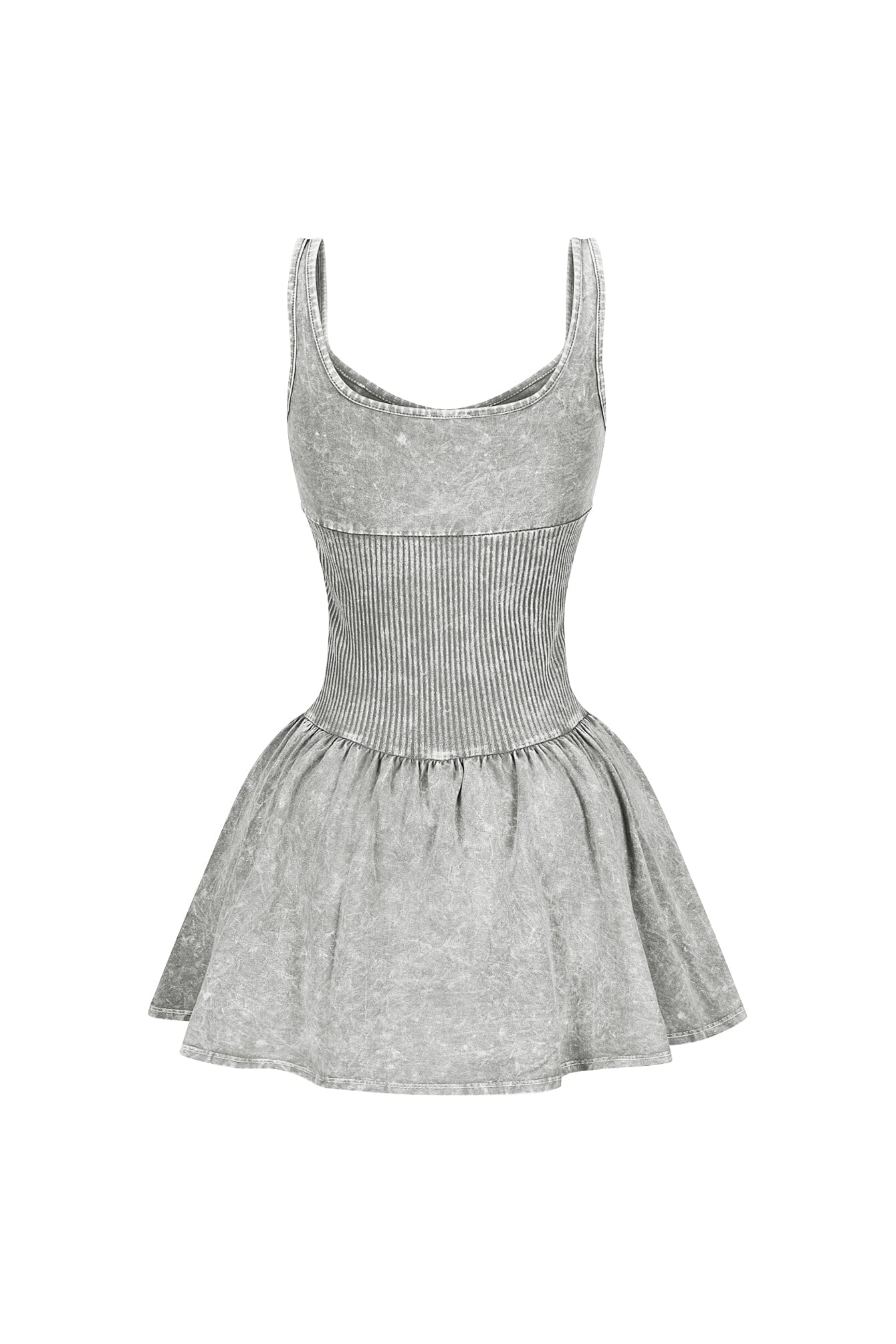 Lilith Mineral Washed Ribbed Cotton Corset Dress - Image 11