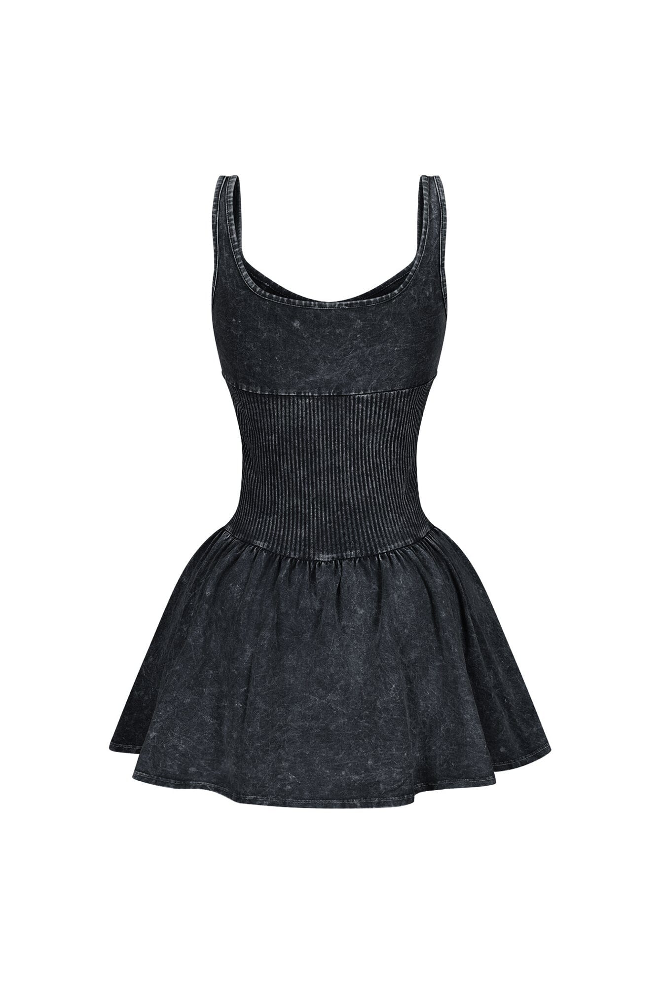 Lilith Mineral Washed Ribbed Cotton Corset Dress - Image 12