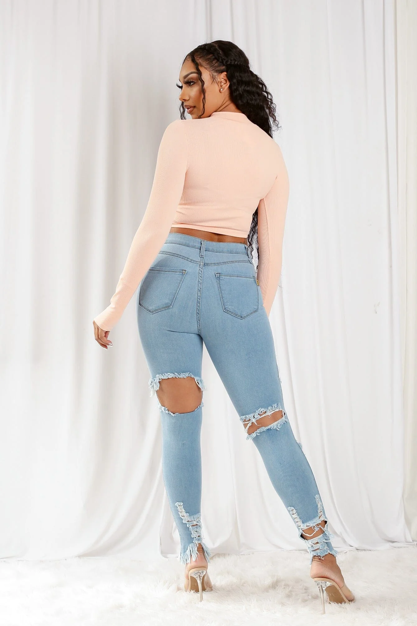 Muse Front And Back Distressed Skinny Jeans - Image 3