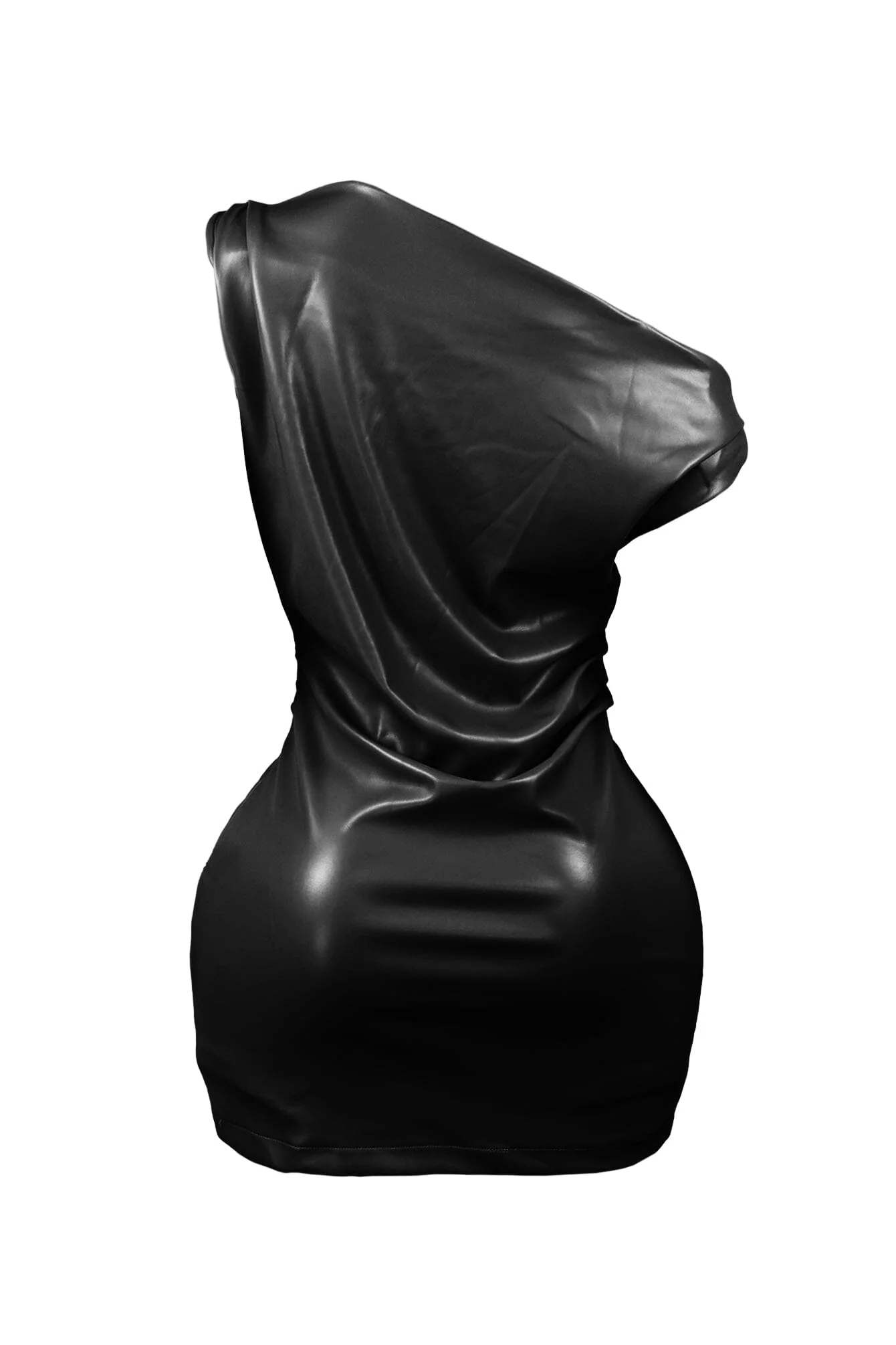 My Gosh PU Unbalanced Mini Dress - Image 11