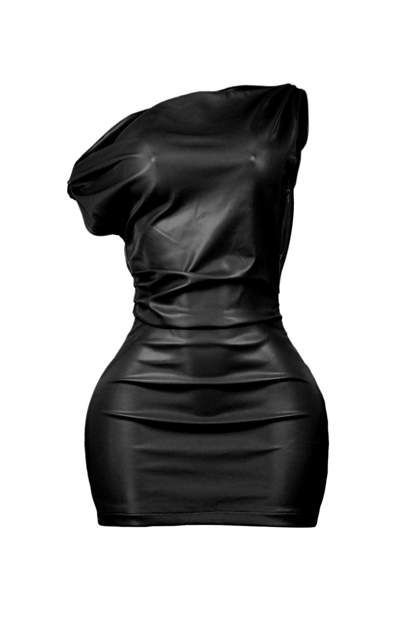 My Gosh PU Unbalanced Mini Dress - Image 8