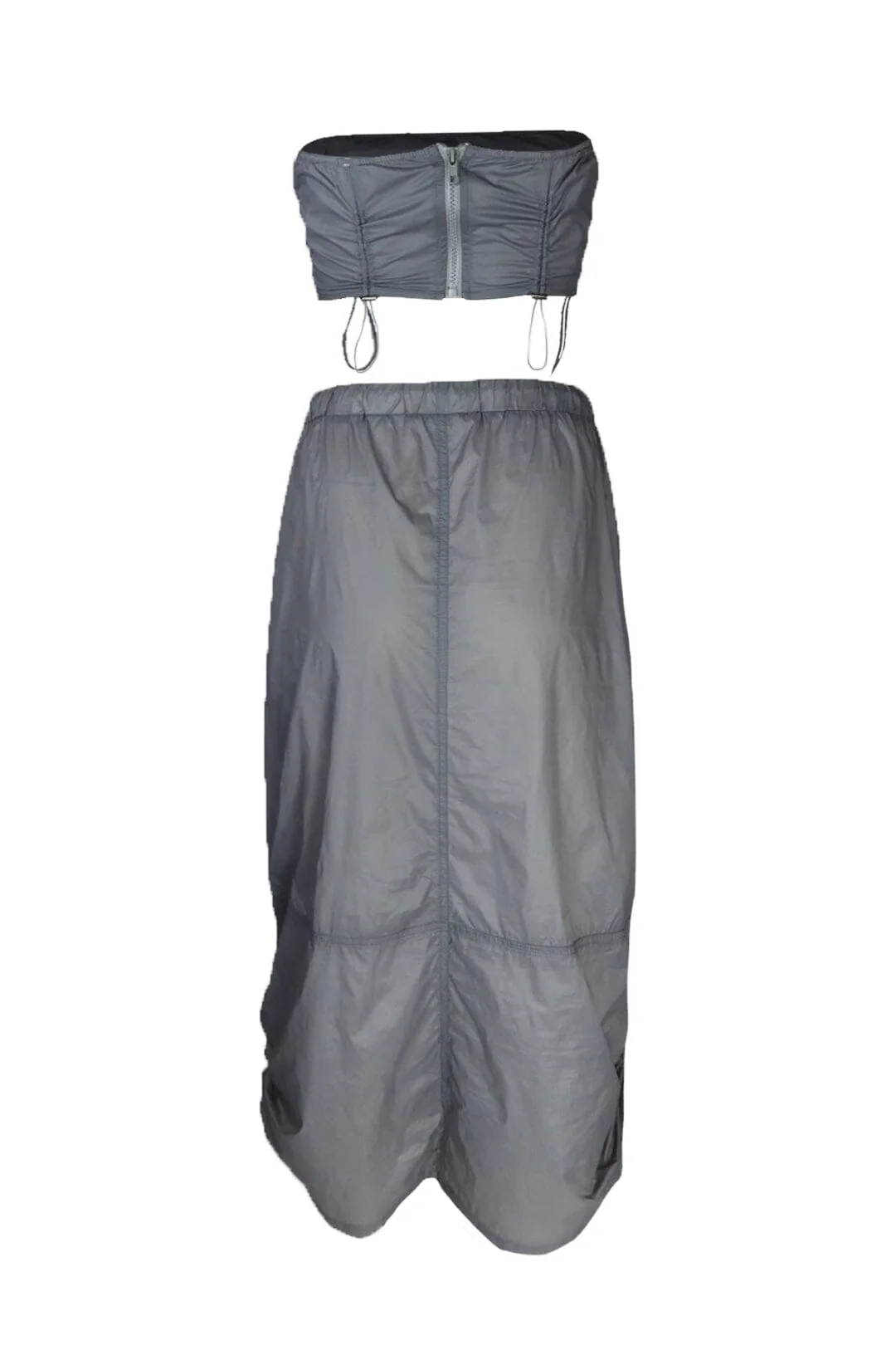 Cassidy Nylon Tube Top & Midi Skirt SET - Image 3