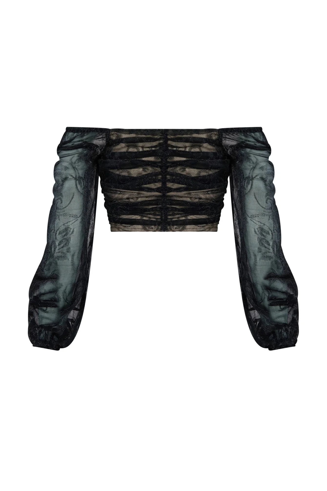 Danielle Off Shoulder Mesh Top - Image 3