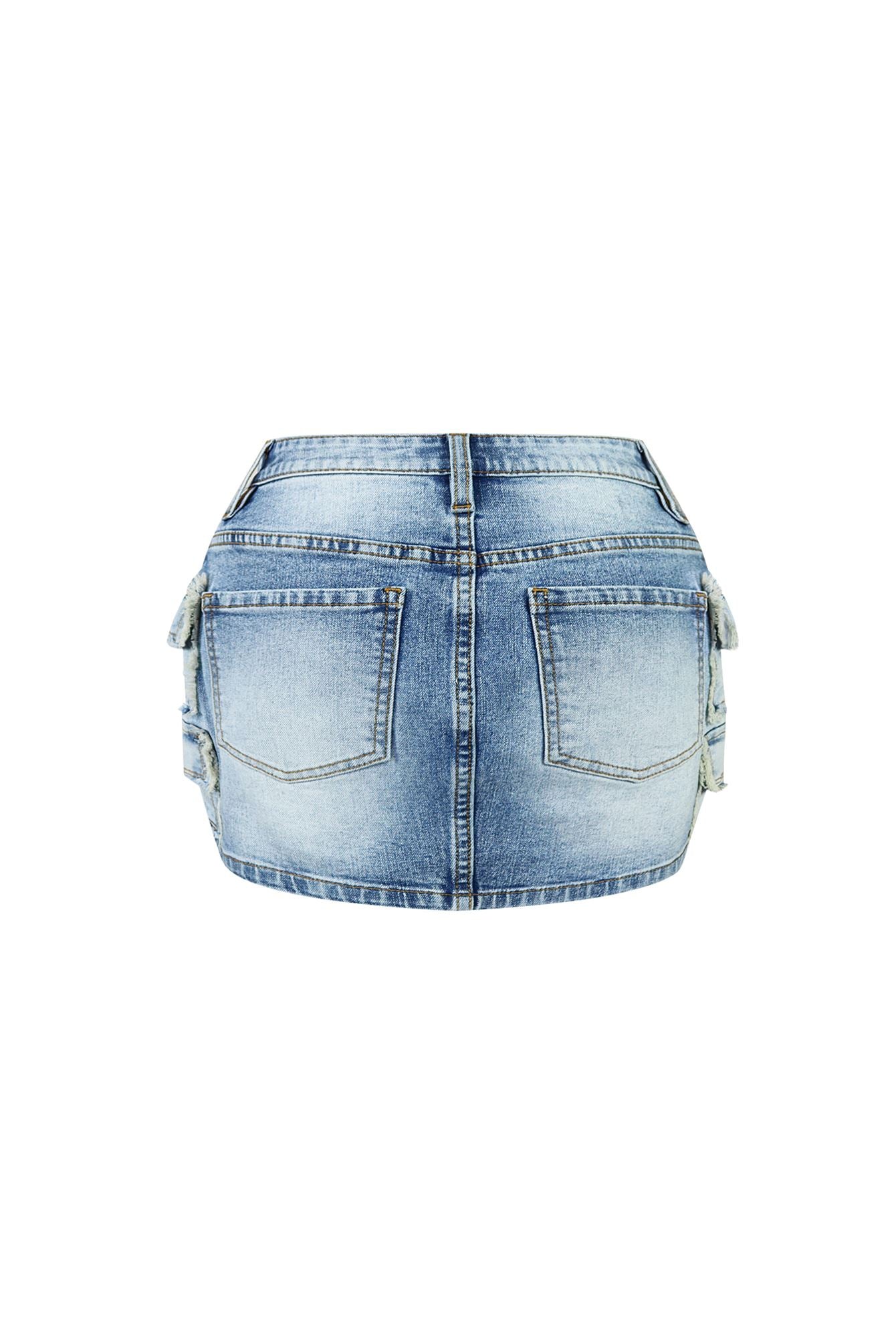 Sassy Washed Denim Mini Skirt - Image 4