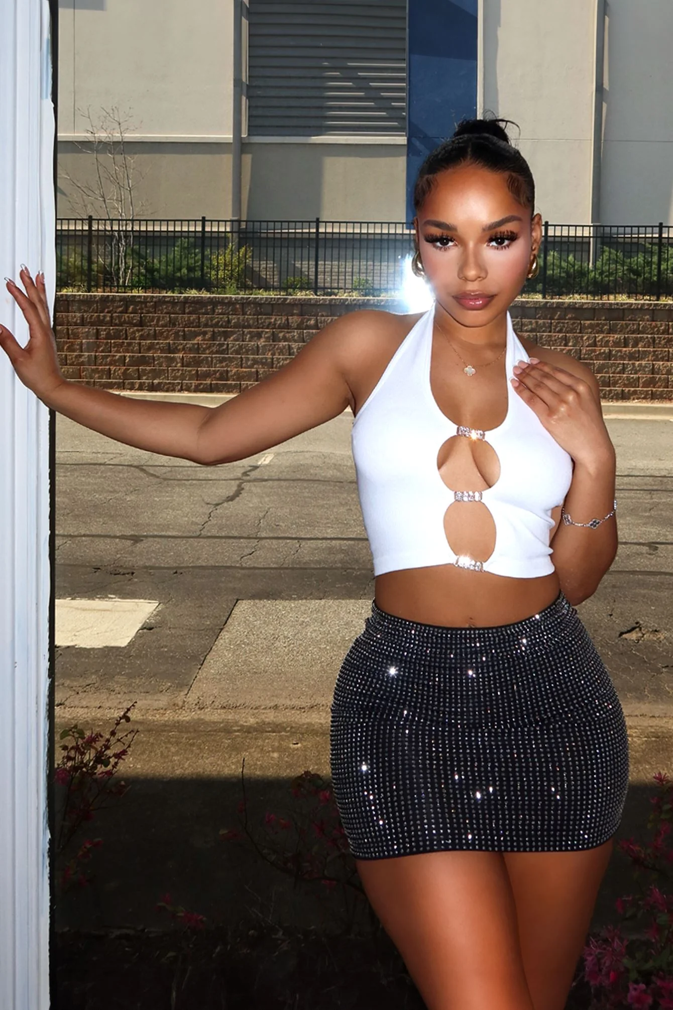 Seasonal Love Rhinestone Mini Skirt - Image 5