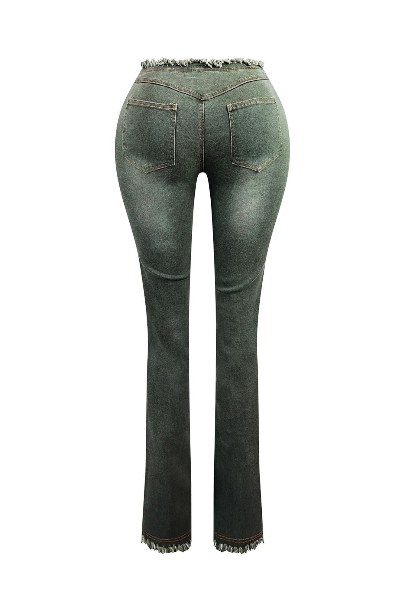 Smokey Low Rise Frayed Denim Jeans - Image 10