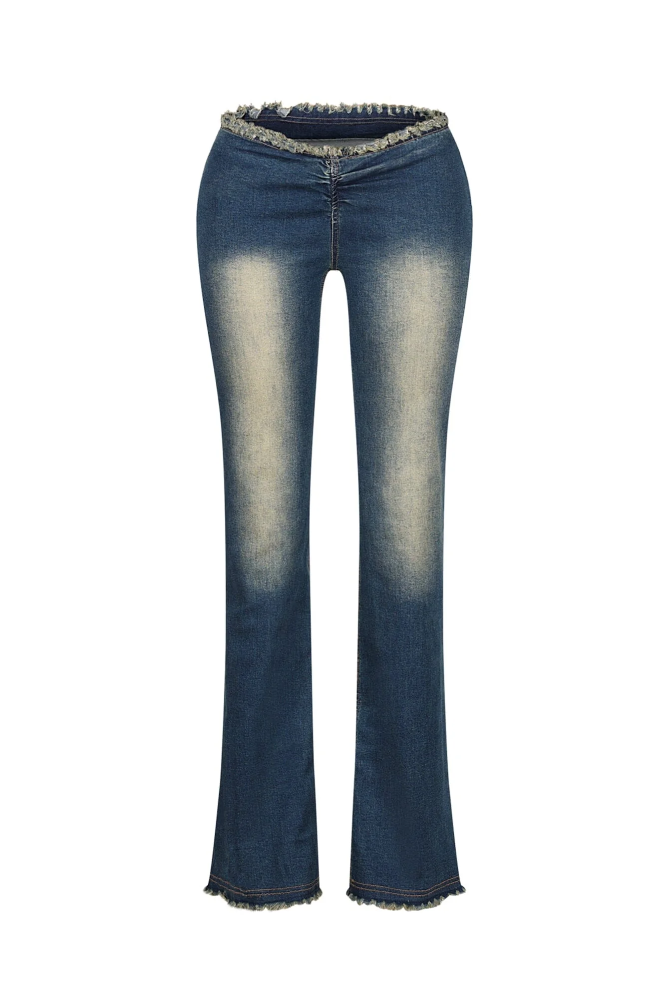 Smokey Low Rise Frayed Denim Jeans - Image 7