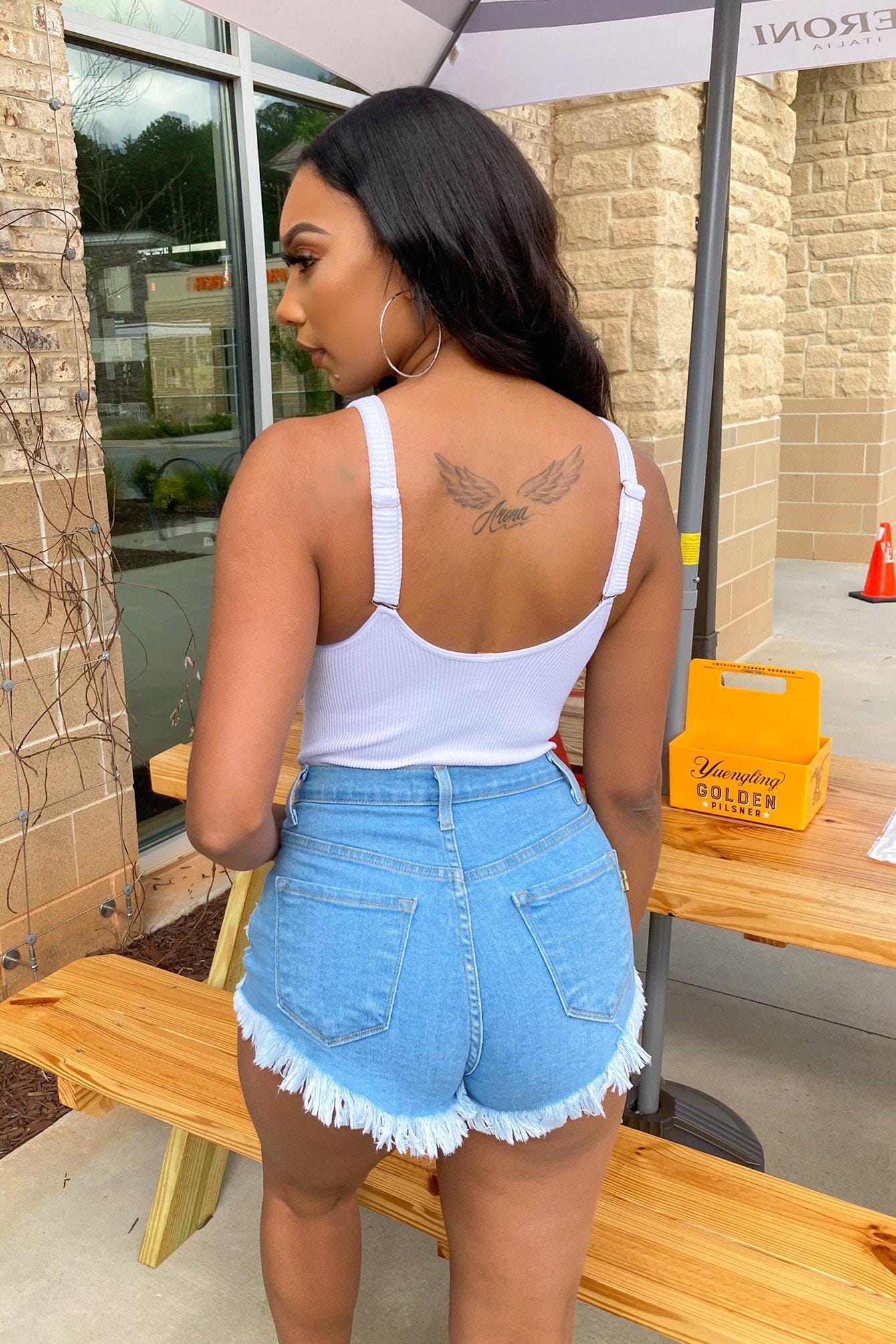 The Ocean Distressed Denim Shorts - Image 8