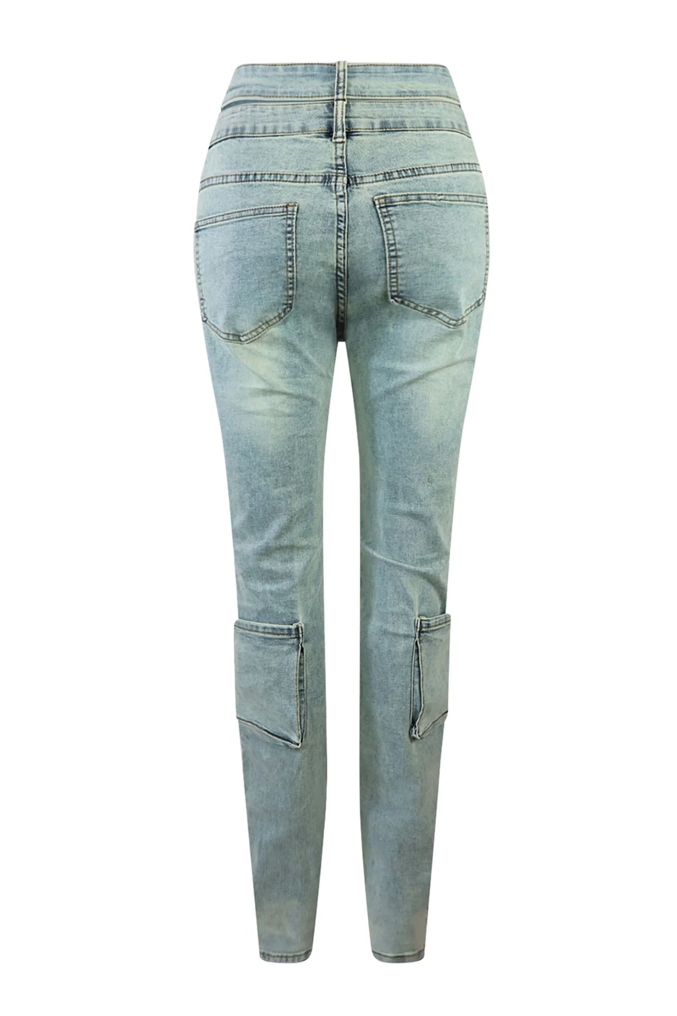 Tic Tac Toe Denim Cargo Jeans - Image 10