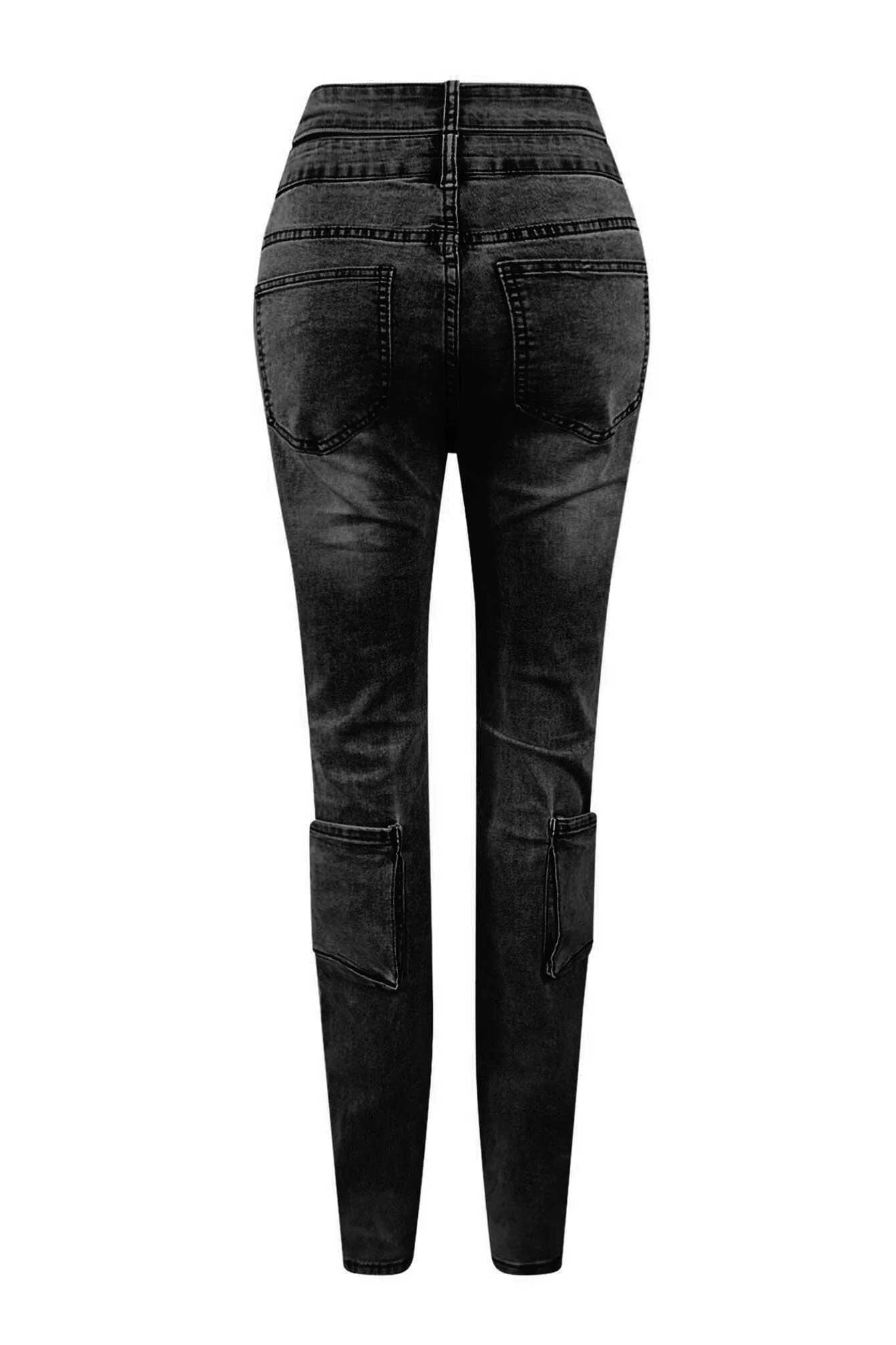 Tic Tac Toe Denim Cargo Jeans - Image 11