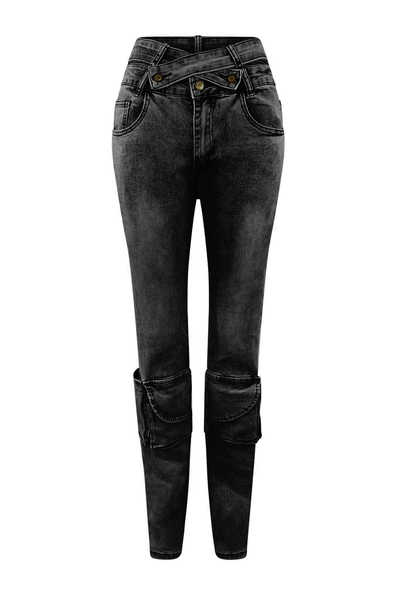 Tic Tac Toe Denim Cargo Jeans - Image 9