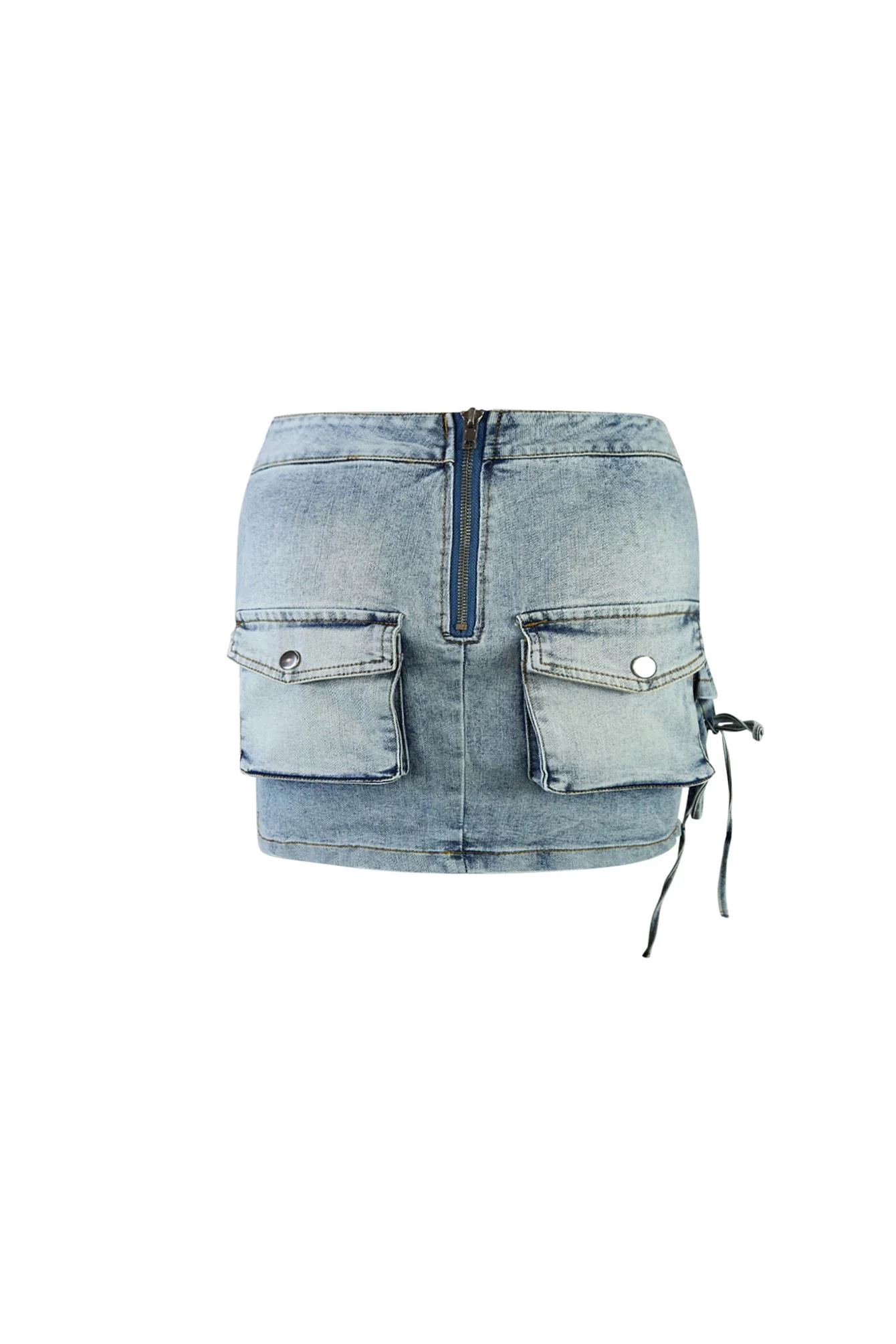 Ziva Dare You Denim Cargo Mini Skirt - Image 3
